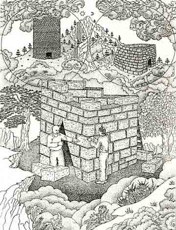 
Marpa tells Milarepa to tear down the triangular building - The Magnificent Trickster: The Story Of Milarepa book
